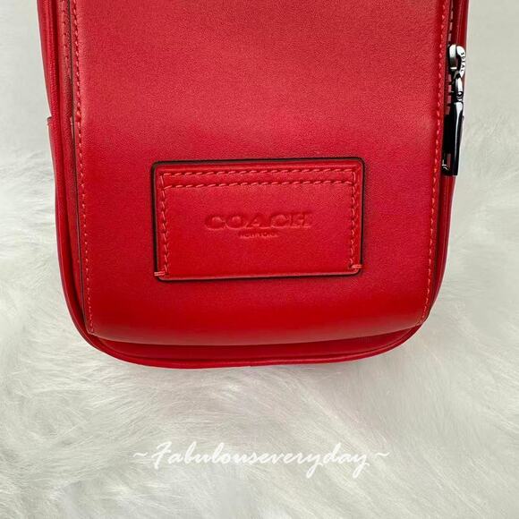 Coach Racer Sling Pack In Leather/Gunmetal/Bold Red CX071 NWT - Picture 6 of 9